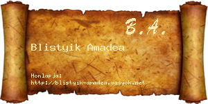 Blistyik Amadea névjegykártya